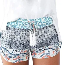 YSDNCHI Модные женские летние шорты с принтом женские шорты с кисточками с эластичной резинкой на талии пляжные шорты с высокой талией повседневные Мини-шорты feminino