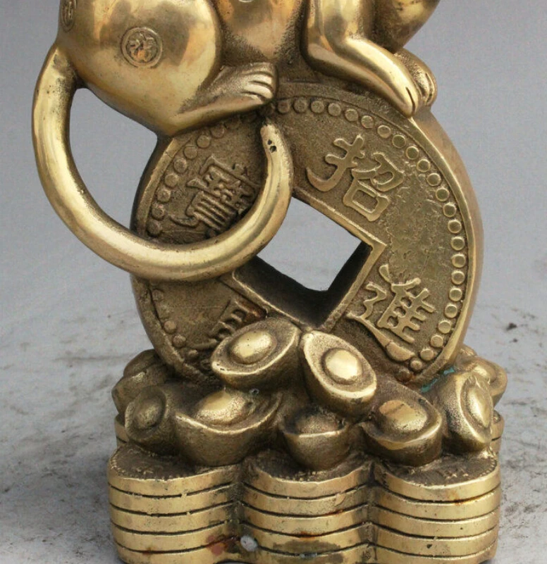 Медный Зодиак из латуни FengShui Мышка для монета богатства YuanBao SUIRONG 612 + 6|mouse gifs|mouse