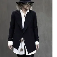 Мужская одежда осень и зима Британский стиль мужская одежда асимметричный развертки Блейзер костюм Большие размеры певица костюмы