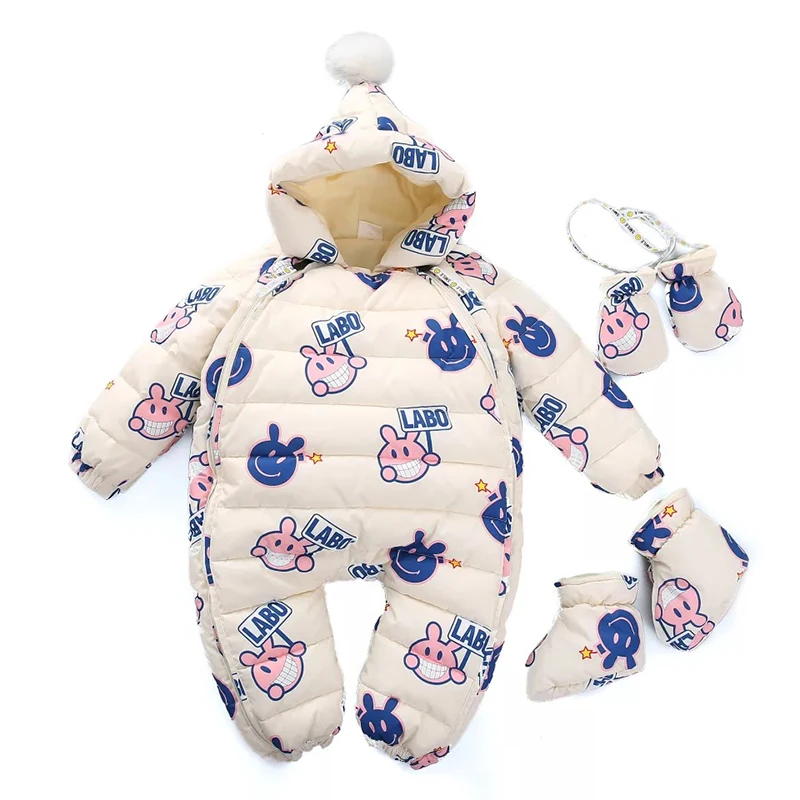 

Warm Baby Rompers Winter Down Clothing Boy Girl walking Snow Suit Newborn Cotton Overall Jumpsuit Infant thick Clothes