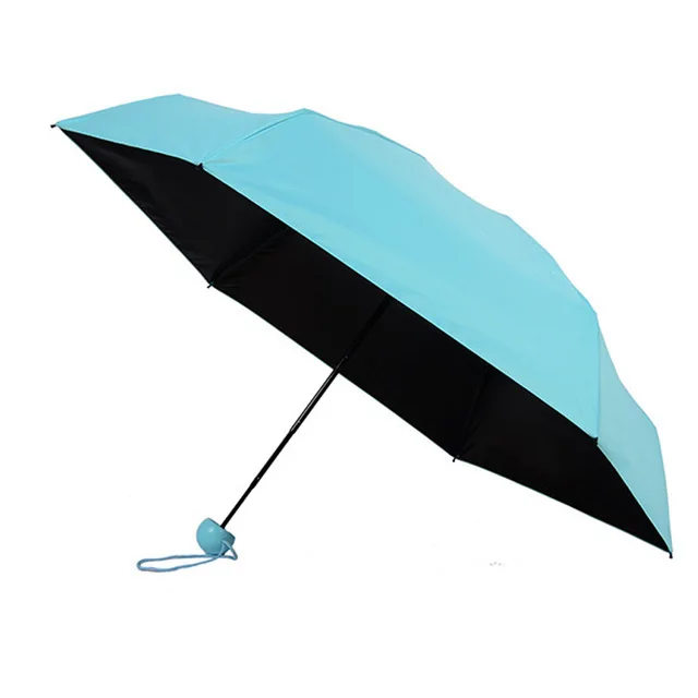 Mini Umbrella Rain Women Parasol Sunscreen Rainproof Capsule Umbrella 5 Folding Anti-Uv Windproof Portable Pocket Umbrella