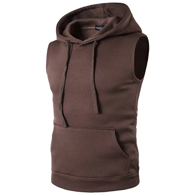 Men Vests Coat Jacket Sleeveless Hooded Pocket Pullover Waistcoat