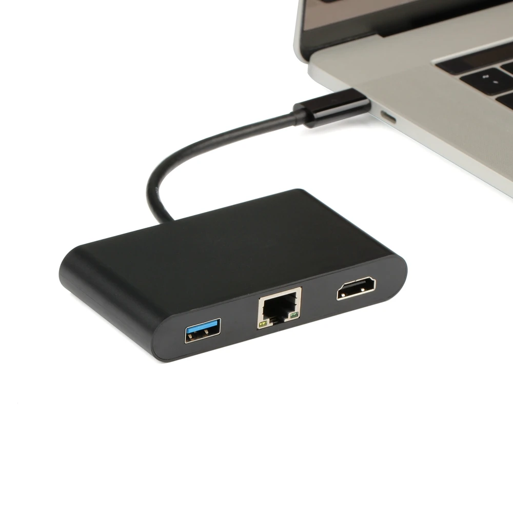 USB C к HDMI + 3 0 Type A Gigabit Ethernet адаптер для зарядки порта RJ45 LAN|hub adapter|port hubcharging hub usb |