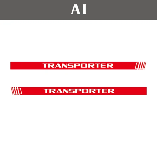 2 шт. виниловые наклейки для автомобиля для укладки транспортера, боковой юбки, наклейки в полоску, обертывания, наклейки для тела s для Volkswagen Transporter - Название цвета: Red