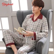 Yuzhenli Pyjamas font b Men b font Pyjama Homme Casual Plus Size 100 Cotton Sleepwear font