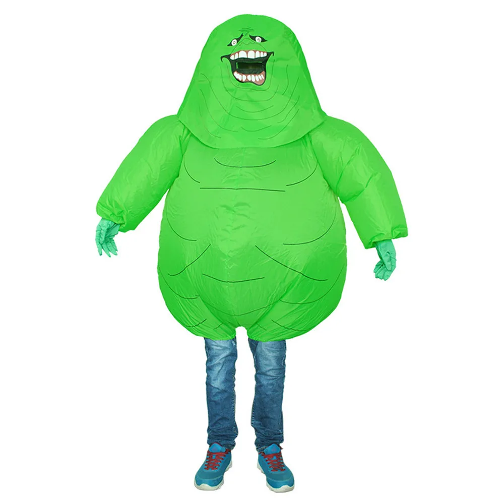 Movie Ghostbusters Halloween Party Cosplay Inflatable Green Slimer Ghost Children and Adults