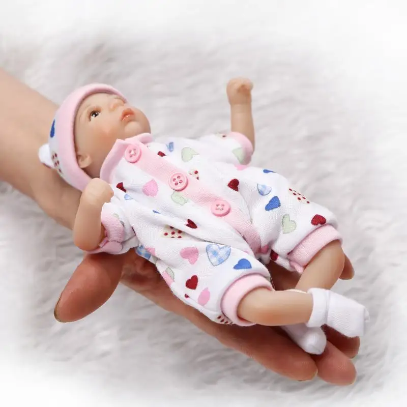 NPK Новое поступление 8 дюймов Мини born силиконовая кукла закрытыми глазами и