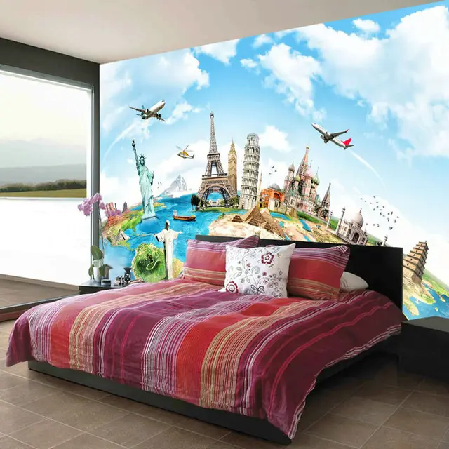 World Famous Buildings Photo Wallpaper Custom Eiffel World Famous Buildings Photo Wallpaper Custom Eiffel Tower Statue Of Liberty Wall Murals