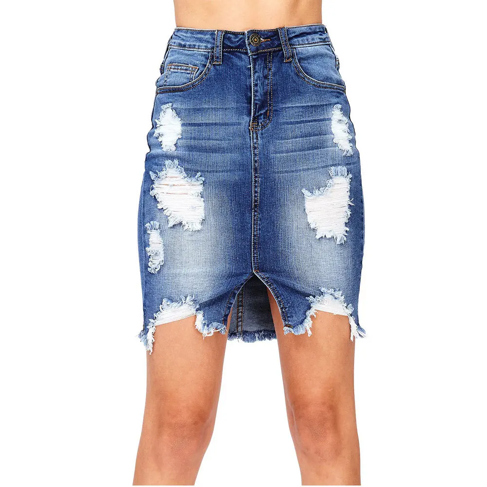 Summer new hot fashion personality high waist skirt skirt fringed hollow hips slim sexy female denim skirt Summer new hot fashion personality high waist skirt skirt fringed hollow hips slim sexy female denim skirt
