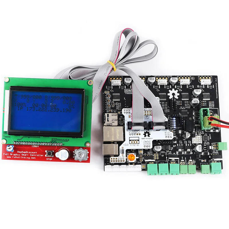 

Smoothie Board 5X V1.1+12864 LCD Display Screen Kit for 3D Printer Dropshipping