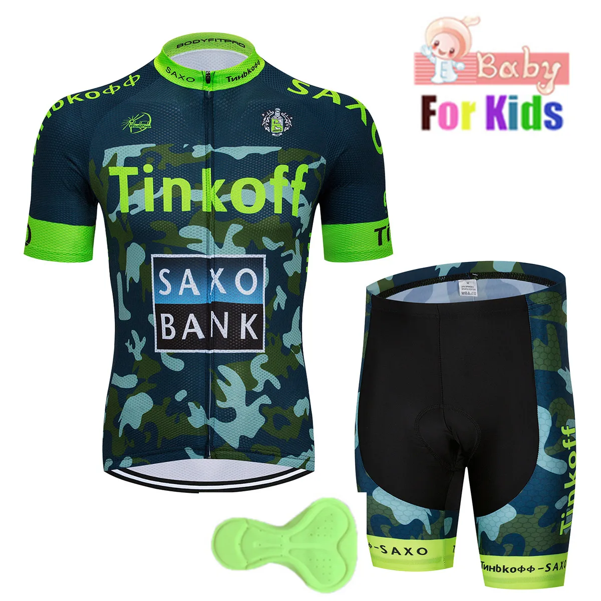 

2018 Breathable Quick Dry Kids Cycling Jersey Set Shorts Fluorescent Pink Children Bike Clothing Boys Girls Summer Bicycle Wear