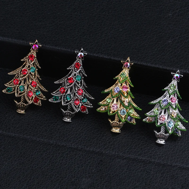 CINDY XIANG Красочные сплава Рождественская елка Броши для женщин горный хрусталь винтажные булавки ювелирные изделия модный костюм платье