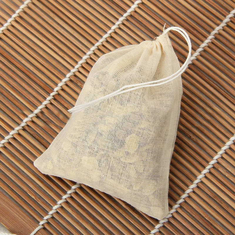 

10Pcs 10*15cm Large Cotton Muslin Drawstring Reusable Bag For Soap Herbs Tea New