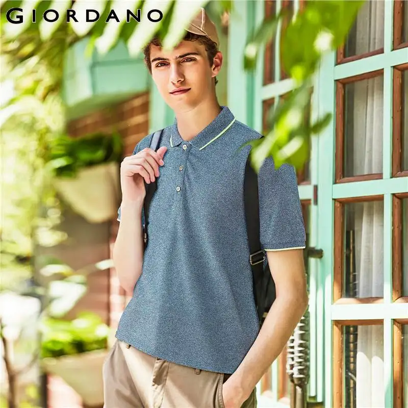 Prix Giordano homme Polo solide homme piqué Slim homme Polo basique essentiel hauts homme Camisa Polo Camiseta Masculina