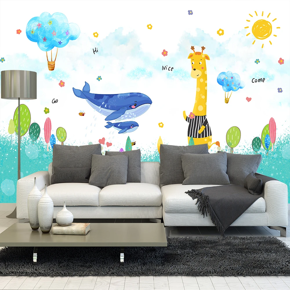 Custom 3d wallpaper Nordic minimalist children's room background custom wall painting - silk waterproof material Custom 3d wallpaper Nordic minimalist children's room background custom wall painting - silk waterproof material