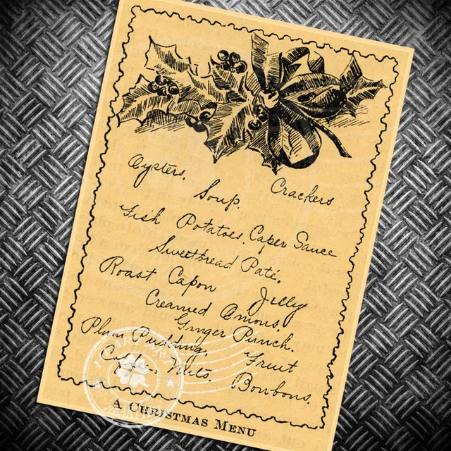Online shop vintage klassische plakat hotel weihnachten menü ...
