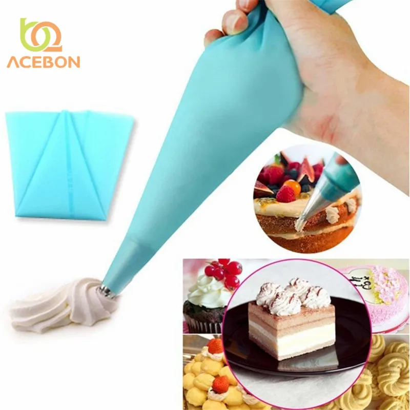 

4pcs Set Baking Decorating Tools Reusable Confectionery Silicone Icing Piping Cream Pastry Bag squeeze Nozzle Cake Decorating