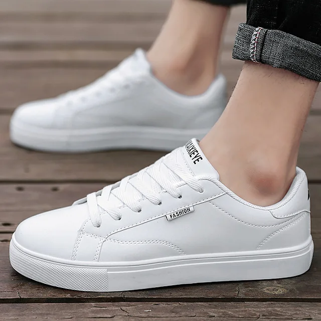 US $11.35 Men vulcanized shoes white sneakers men flats sport shoes 2019 autumn leisure comfort Korean versio