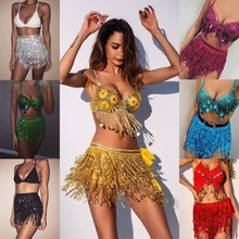 Новые пикантные Блестки Танец живота танцор монеты кисточкой юбка пояс бедра Талия шарф обертывание костюм Юбки