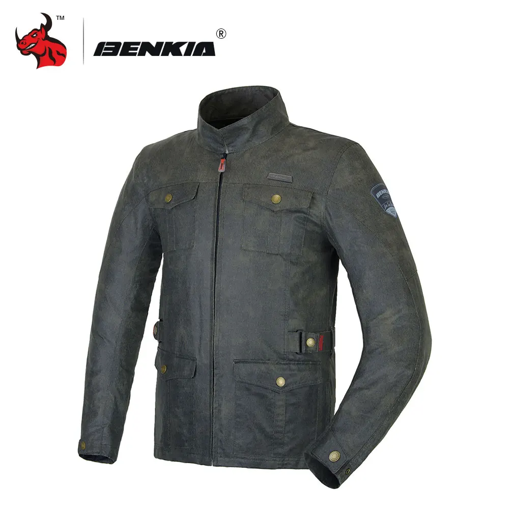 BENKIA Vintage chaqueta de la motocicleta de los hombres es la motocicleta de carreras de chaqueta Moto chaqueta motocross chaquetas Motoqueiro Couro