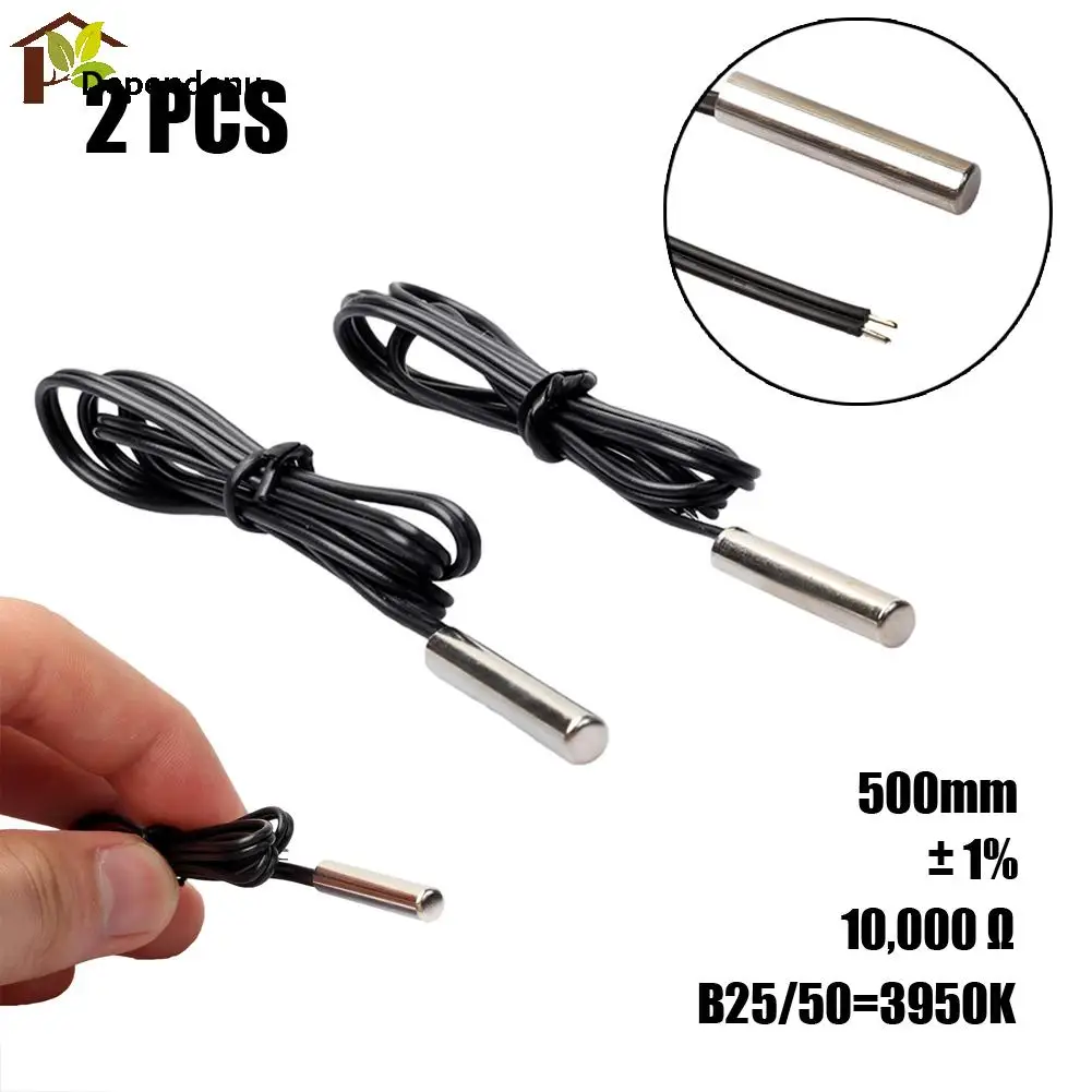 

2pcs 0.5m NTC Thermistor Temperature Sensor Waterproof Probe Wire 10KOhm 1% 3435