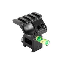 Tactical Scope Ring 30mm Riflescope Mount with Bubble Level Top Accessory Rail fits 20mm Picatinny Weaver Rail Scope Mount