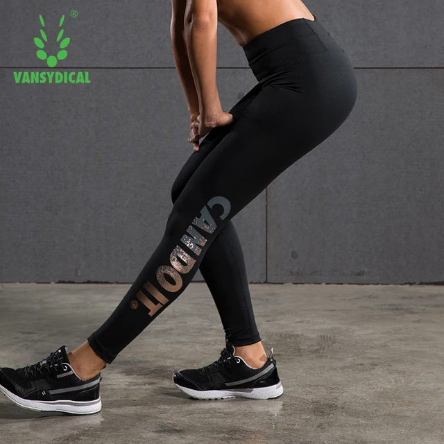 2017 Sale Sports Tights Women Bronzing Letters Stretch Quick-drying Yoga Trousers Running Compression Pants Fitness Gym Female