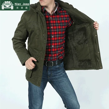 

2020 Men's Winter Thicken Warm Hooded Casual Brand Army Military Style jacket coat men cotton fleece thick coats Plus size M-5XL