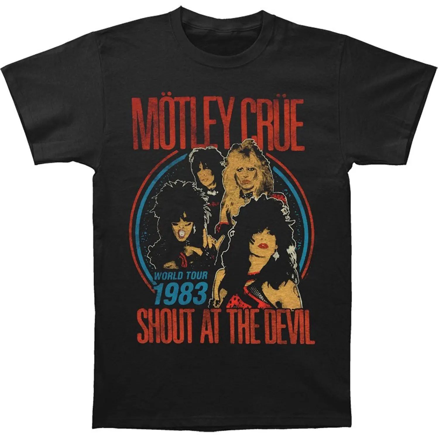 Новый Для мужчин с Motley Crue Винтаж кричать на дьявола World Tour 1983 футболка игра