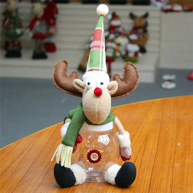 Санта-Клаус Снеговик Лось упаковка для рождественских конфет Рождественская банка для конфет 10,25 - Цвет: D