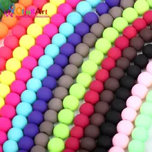 OlingArt резиновые стеклянные бусины высокого качества 100 шт 8 мм неоновые матовые бусины ярких цветов ручной работы для изготовления ювелирных изделий DIY Новинка