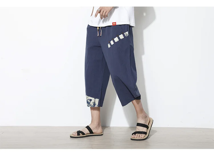 Men's Wild Crotch Harem Pants Summer Baggy Pure Cotton Trousers Plus Size Male Wild-leg Loose Pants Drawstring