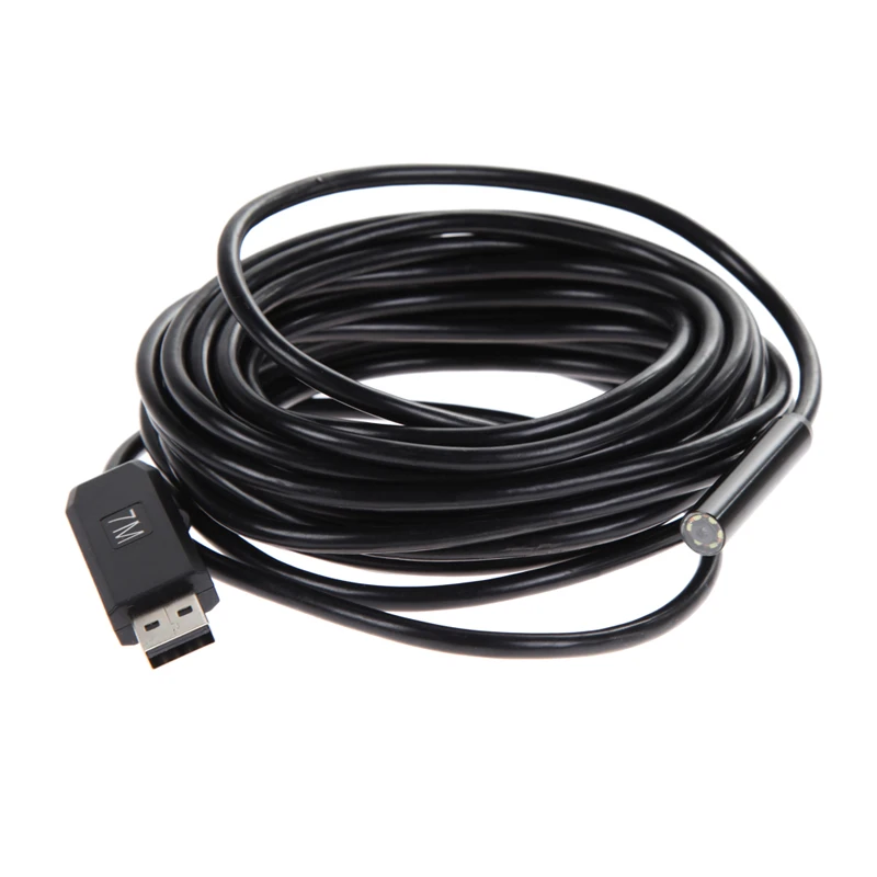 7 메터 9 미리메터 렌즈 USB 미니 내시경 방수 6 LED 62 내시경 튜브 