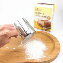 Шейкер для муки из нержавеющей стали с ручкой, новые инструменты для выпечки, просеиватель порошка для торта, пиццы, кекса, какао, глазури, капучино, кофе