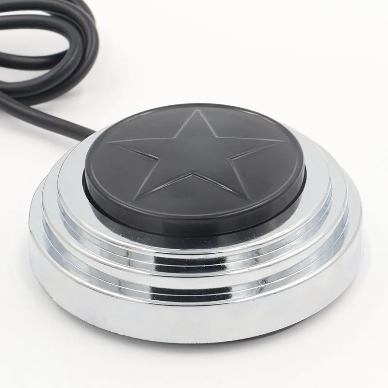 QINK Black Star Tattoo Foot Switch Plastic Round Pedal with Clip Cord for Tattoo Tattoo Power Supplies