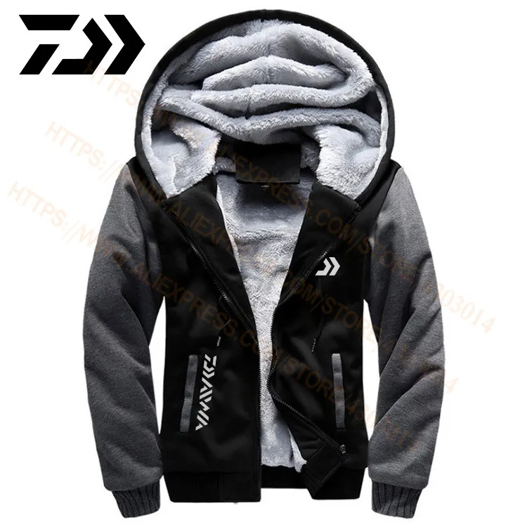 Vente 2020 Daiwa vêtements de pêche Hoodies sweat shirt extérieur avec capuchon lâche polaire veste chaude hommes vêtements de pêche avec capuche