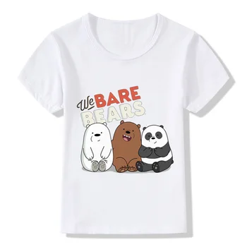 

Children Bear Black And Polar Fuse Into Panda Funny T-shirt Cartoon Bears Boys/Girls Top T shirt Summer Kids Clothes,ooo5184