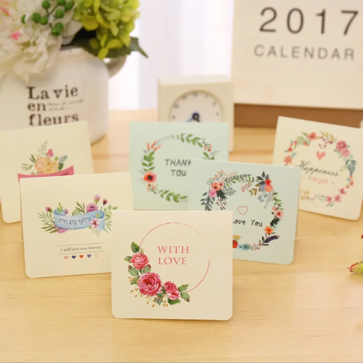 

Creative Flower Greeting Card DIY Blessing Card Christmas Gift Thanks Business Card with Envelope Stationery School Supplies
