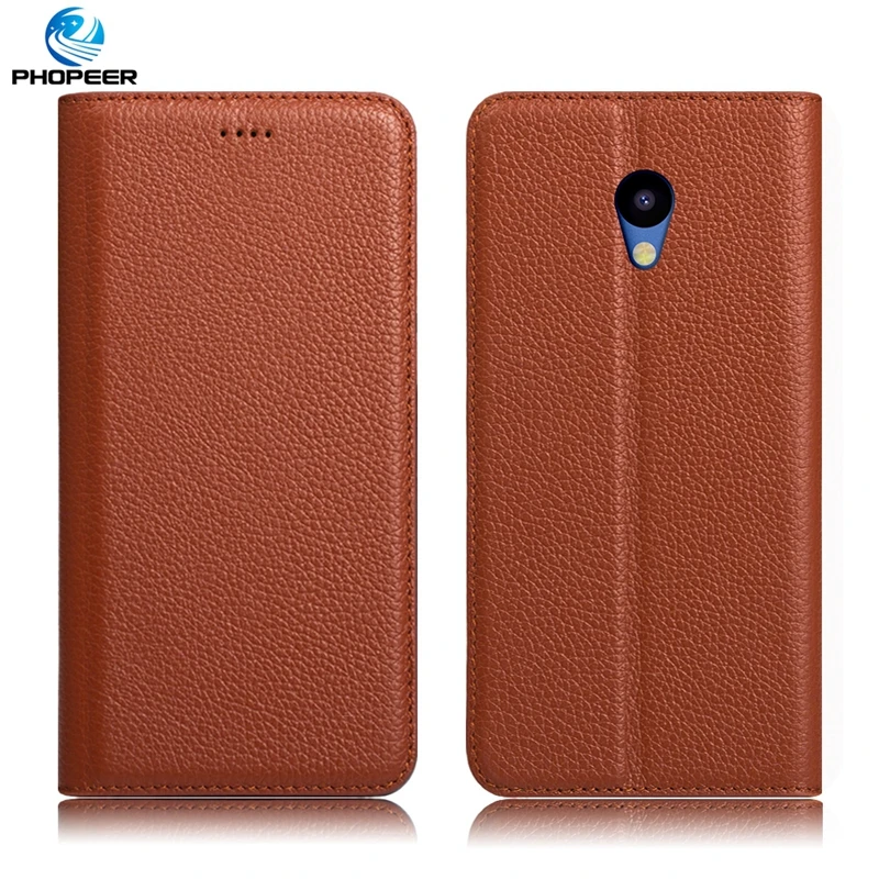 Original PHOPEER Luxury Vintage Genuine Leather Case For Meizu M5 Mini Mobile Phone Filp Cover MEIZU M5S | Мобильные телефоны и
