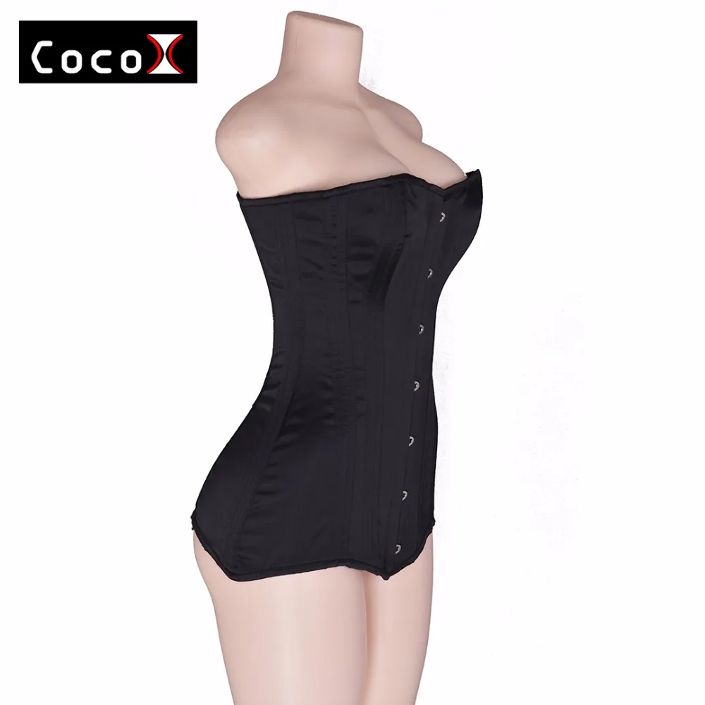 26 Double Steel Boned Long Line Corset Overbust Long Torso Waist Corset