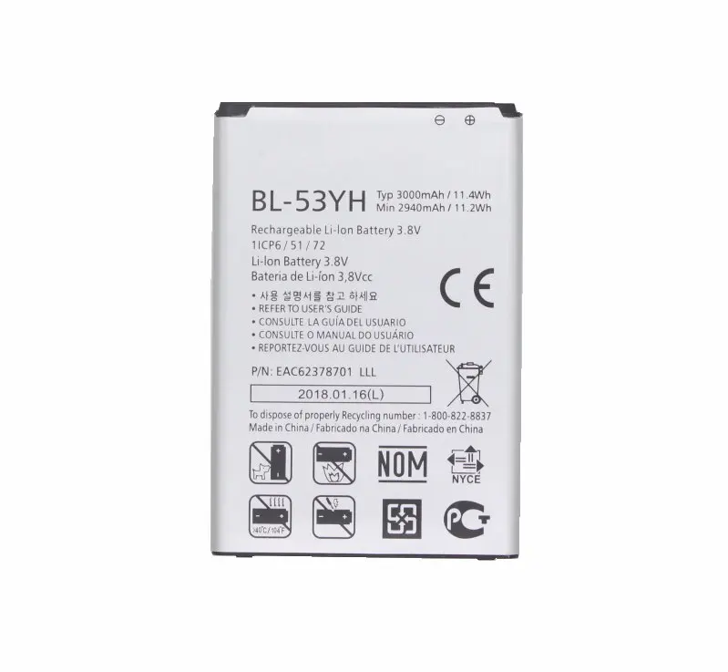 1x3000mAh сменный аккумулятор для LG G3 BL 53YH F400 F400K F460 F470 D830 D850 VS985 D851 D852 D855 D857 D858 D859