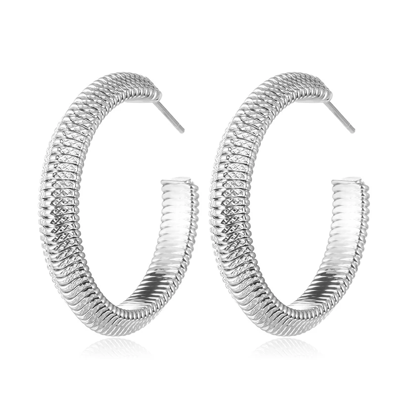 

Circle Hoop Earrings For Women Gold Silver Color Alloy Round Female Earring Fashion Party Jewelry boucle d'oreille femme 2019