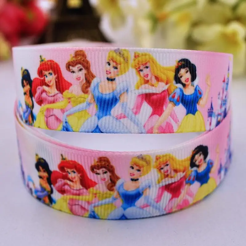 

7/8'' (22mm) Snow White Princess Cartoon Character printed Grosgrain Ribbon party decoration satin ribbons 10 Yards X-00319