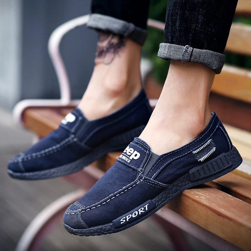 

Men's Casual Shoes 2019 Fashion New Denim Non-slip Canvas Shoes Brand Design Men's Shoes Summer Breathable Sports Shoes OLOMM