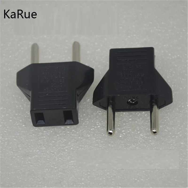 

KaRue 2pcs European EU Plug Adapter 2 Pin US To Europe Country Travel Power Adapter Type Plug Outlet Socket