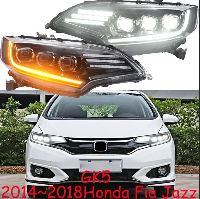 2 шт. автомобильный бампер лампа для Honda Fit Jazz светодиодный фонарь, GK5 год автомобильные аксессуары Jazz Fit Головной фонарь передний свет - Цвет: Model1 style