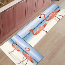 Пляжные небесно-Волнистые Фламинго 2 шт. дверные коврики для входного пути грязь мусор Траппер для ванны Душ Ванна аксессуары наборы площади