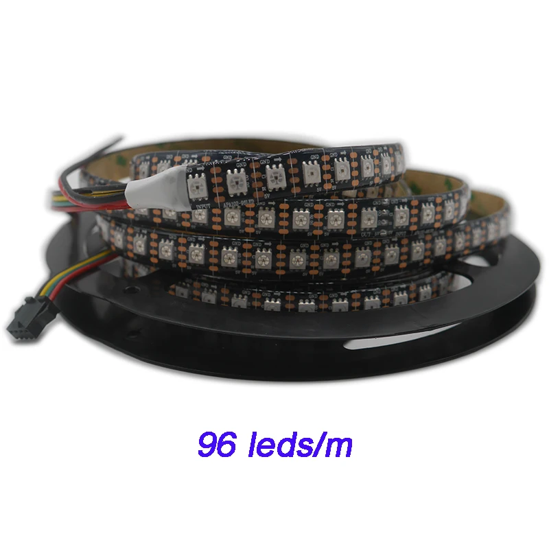 APA102 strip,1m/3m/5m 30/60/72/96/144 leds/pixels/m APA102 Smart led pixel strip ,DATA and CLOCK seperately DC5V IP30/IP65/IP67