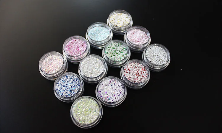 3D Nail Art Glitter 12 Colors Snow Acrylic Powder UV Manicure Tool | Красота и здоровье