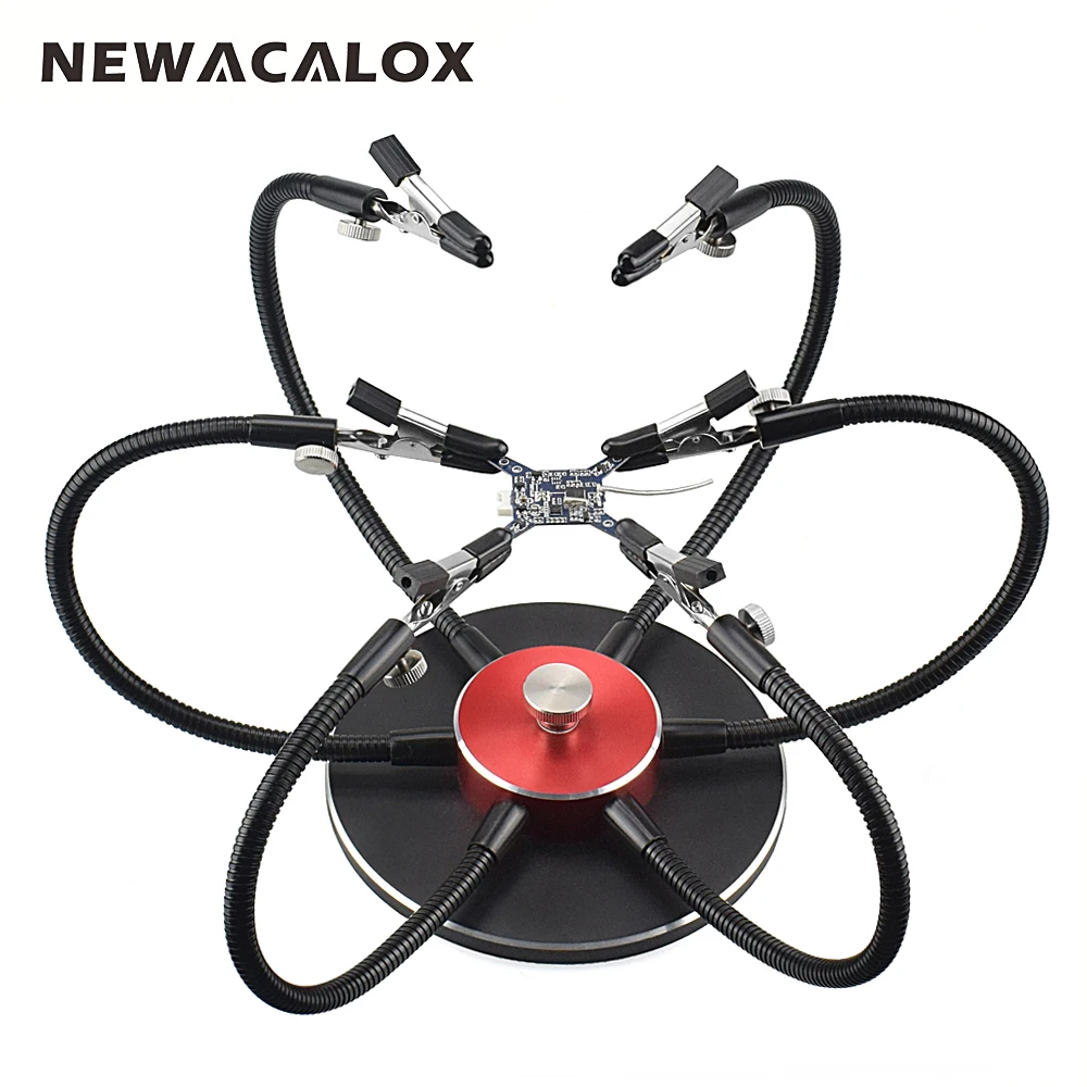 Online NEWACALOX de 360 grados de rotación de soldadura mano Flexible tercera Pana mano multifunción Estación de soldadura prensa herramienta de soldadura